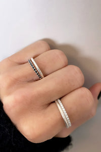 Mila Combo Thin Silverring, Frost | 925 silver