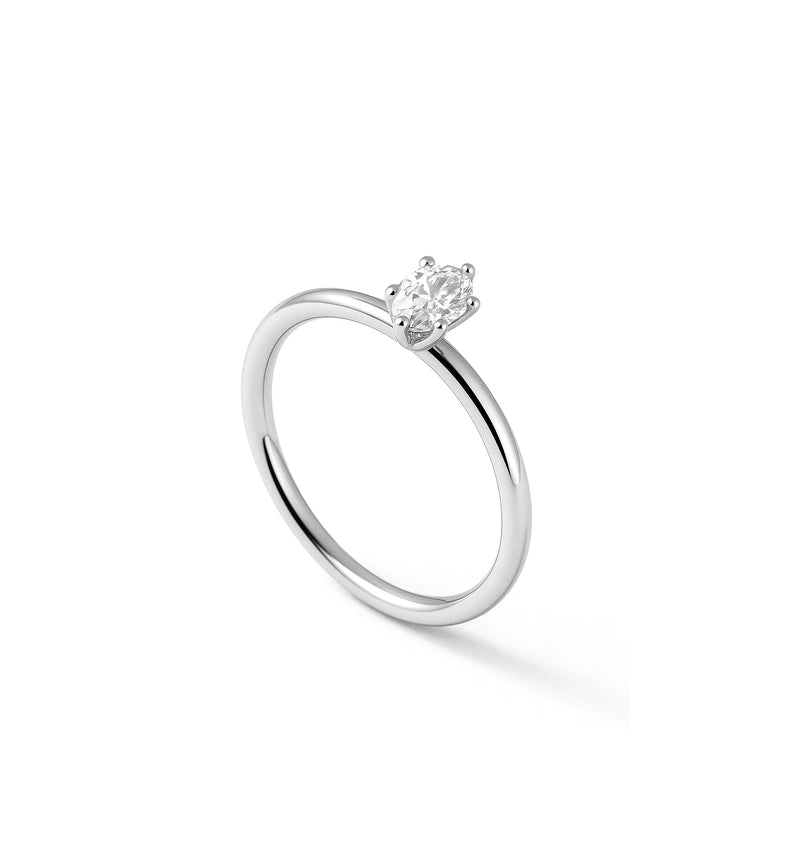 June 0,5 ct Oval diamant, Solitärring Vigsel / Förlovningsring