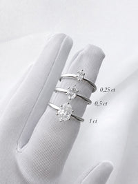 June 0,5 ct Ovalem Diamanten, Trauring/Verlobungsring