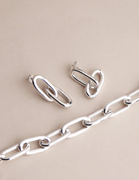 Chunky Paperclip Links, örhängen silver