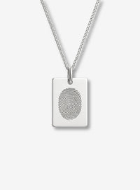 Halsband till herr i 925 silver med eget graverat fingeravtryck.