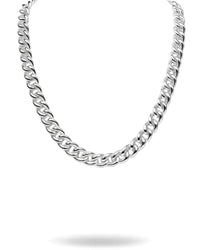 Halsband med bred silverkedja till dam. Chunky pansar kedja i 925 silver. 