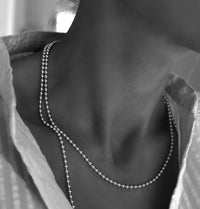 Beaded Chain Halsband silver, 3 mm