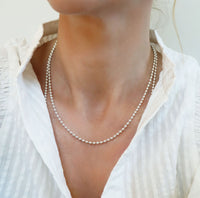Beaded Chain Halsband silver, 3 mm
