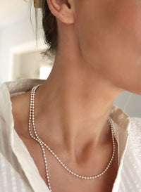 Beaded Chain Halsband silver, 3 mm