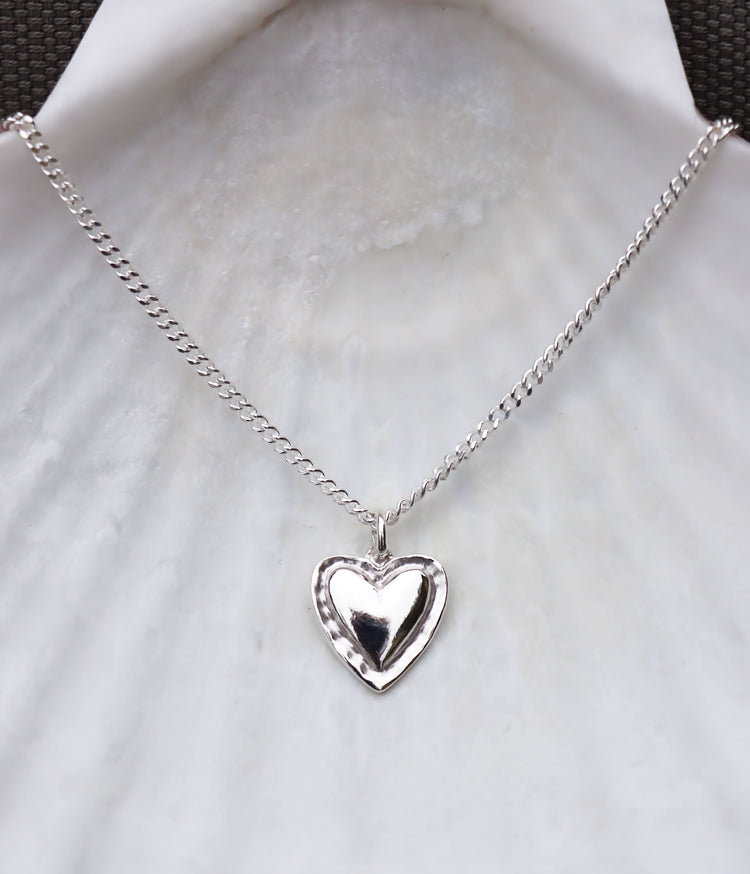 Framed Heart silver necklace