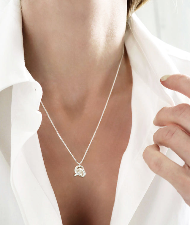 3 in One Medium Knot silverhalsband