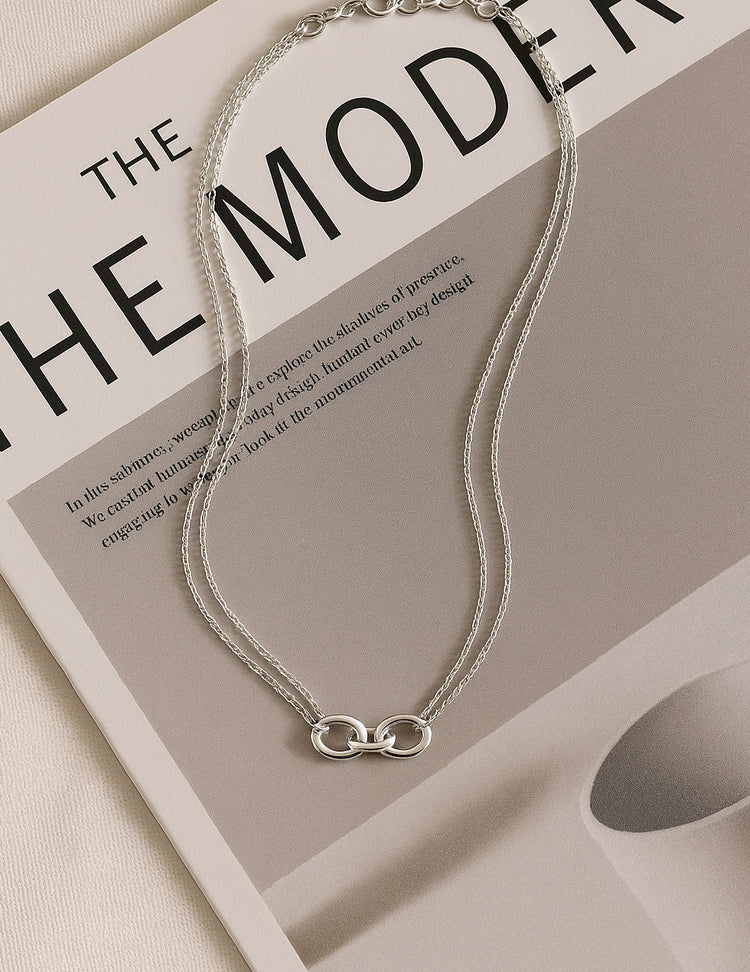 Chunky 12 mm Link Halsband, silver