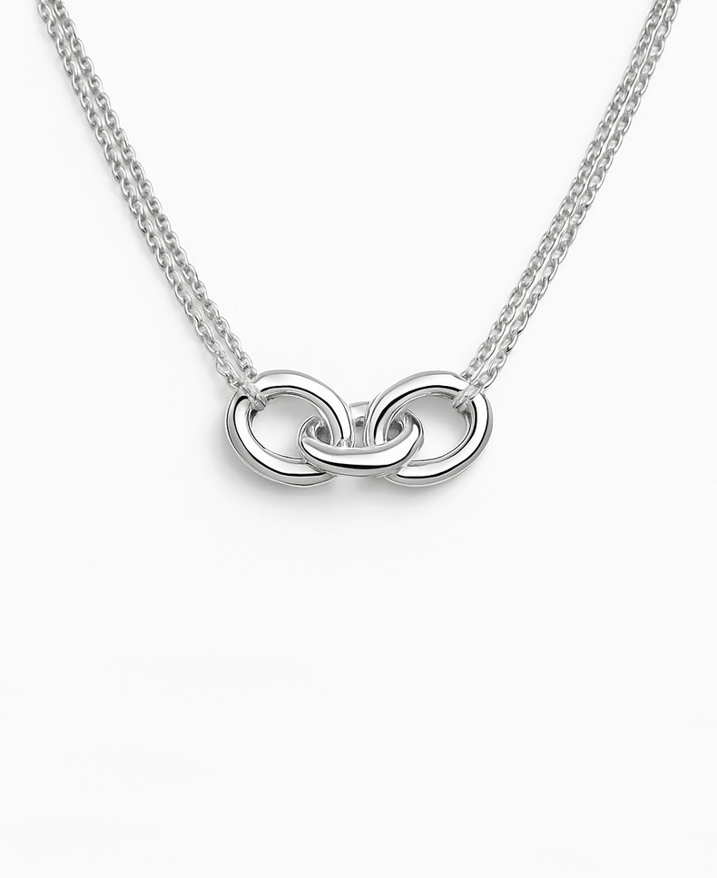 Chunky 12 mm Link Halsband, silver