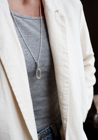 Chunky Paperclip Links Halsband, silver