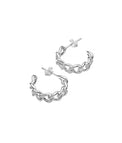 Hoop örhängen med kedjor i 925 silver
