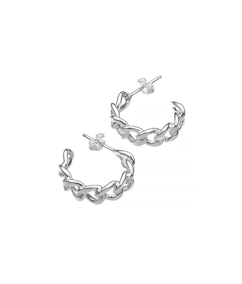 Hoop örhängen med kedjor i 925 silver