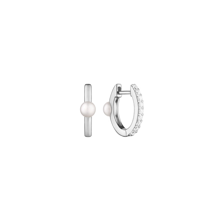 Crystal vs. Pearl Hoops, örhängen