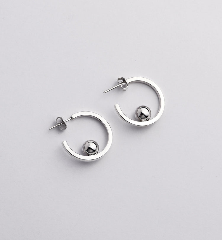 Happy Inside Hoops, silver