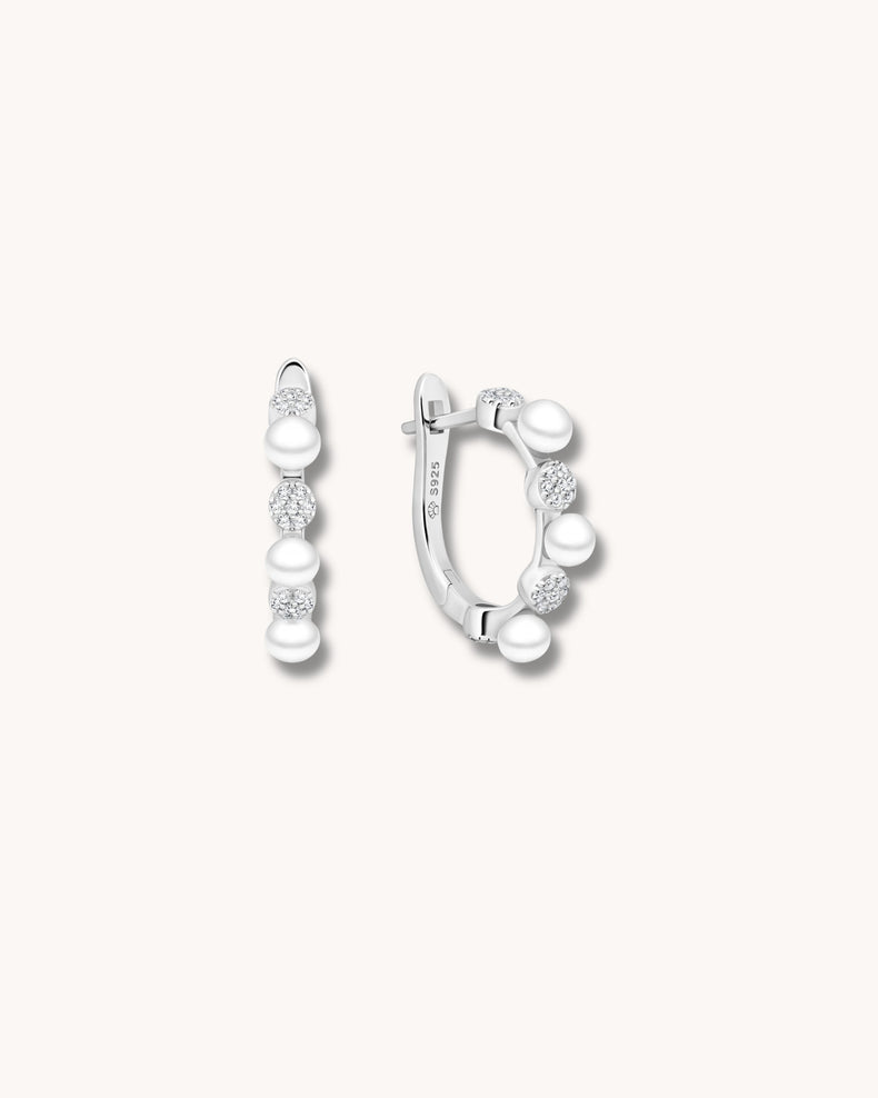 Dotted Crystals & Pearls Hoops, örhängen