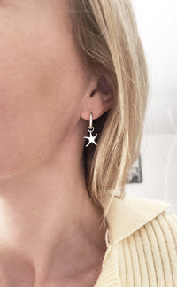 Starfish Hoops, silver
