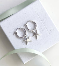 Starfish Hoops, silver