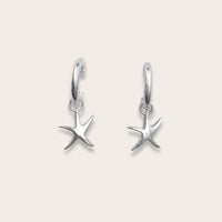 Starfish Hoops, silver
