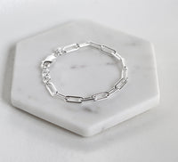 Paperclip Kedja Rund, armband silver