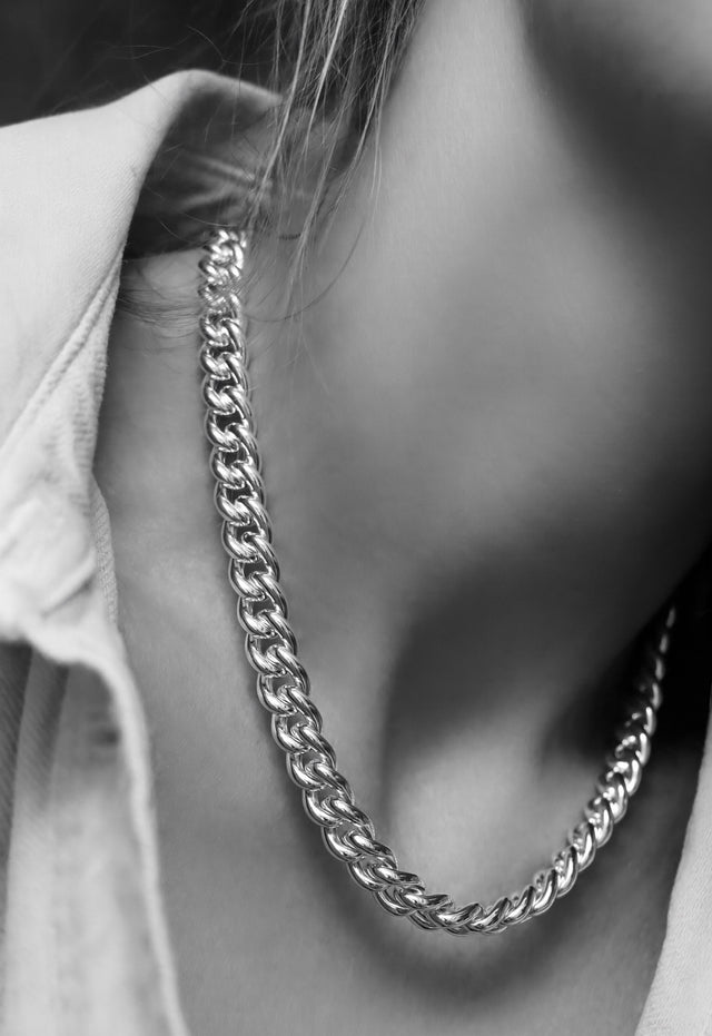Chunky Curb Chain Halsband | 925 silver