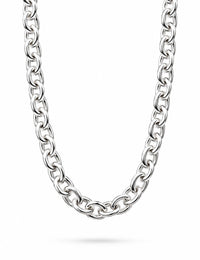 Halsband med bred silverkedja till dam
