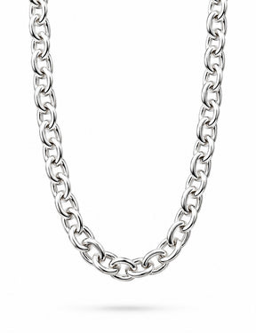 Halsband med bred silverkedja till dam