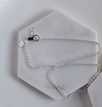 Beaded Chain Halsband silver, 3 mm