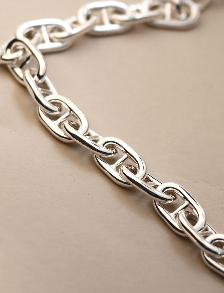 Anchor Chunky Chain Necklace, silver