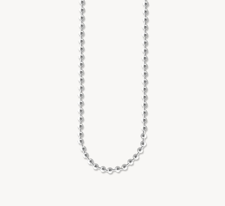 Beaded Chain Halsband silver, 3 mm