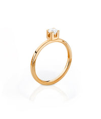 Diamantring i 18k. guld med diamant 