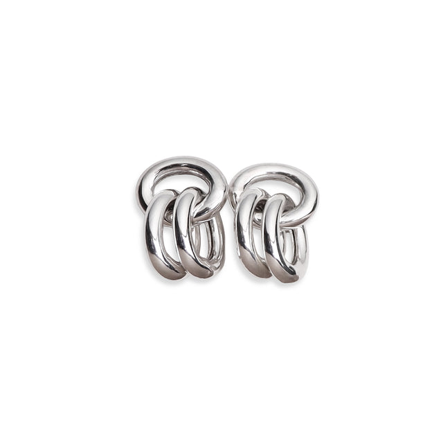 Chunky Chain Earrings, 12 mm, silver