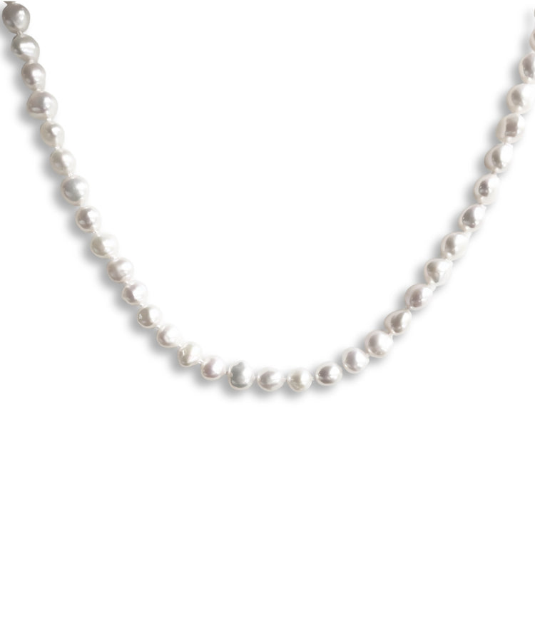 Perlen Choker Halskette, Perlenkette Barockperlen, mittel