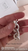 Mega Chunky Chain Armband, silver 18 mm