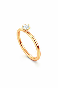 Julie 0,10 ct diamantring, Vigsel / Förlovningsring | 18k. guld