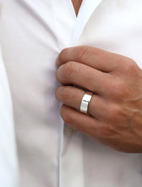 Ehering/Verlobungsring für Männer, Silberring 7 mm