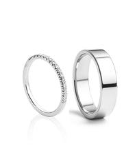 Vigsel / Förlovningsringar Par | Sienna + Plain silverring 7 mm