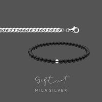 Gåvoset | Herrsmycken Armband Pansarkedja + Onyx armband