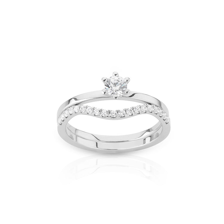 Line Alliance Ring 0.3 ct Diamonds, Wedding Band / Engagement Ring
