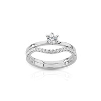 Line Alliansring Diamantring | 18k. Vitguld
