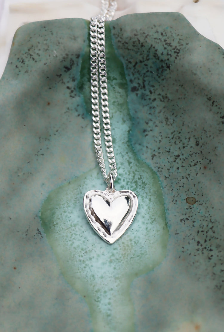 Framed Heart silver necklace