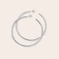 XL Plain Hoop örhängen silver, ringar 6 cm