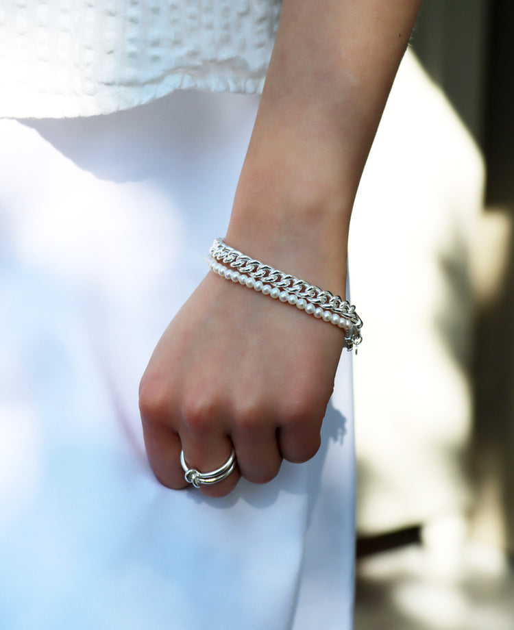 Chunky Curb Chain Armband, 7 mm | 925 Silber