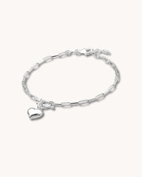 Heart Chain armband, silver