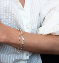 Paperclip Kedja Rund, armband silver