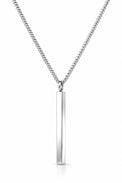 Halsband i silver till herr med stav i pansarkedja. 