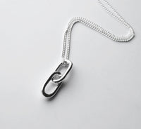 Chunky Paperclip Links Halsband, silver