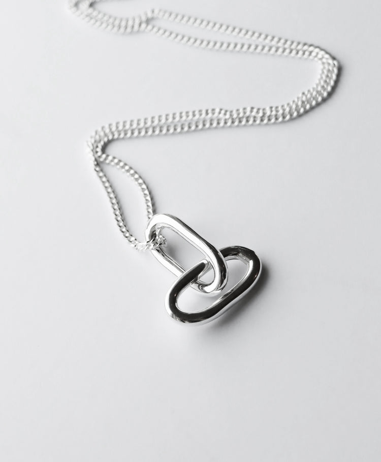 Chunky Paperclip Links Halsband, silver
