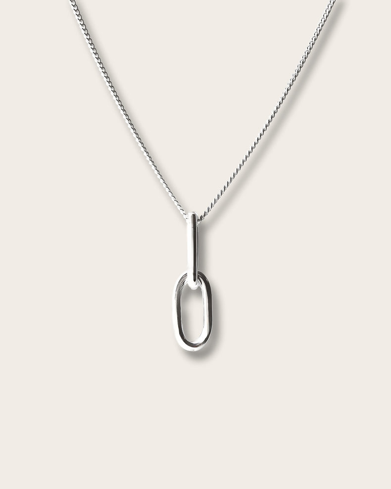 Chunky Paperclip Links Halsband, silver