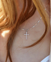 Silverkors Kristall Halsband | 925 silver