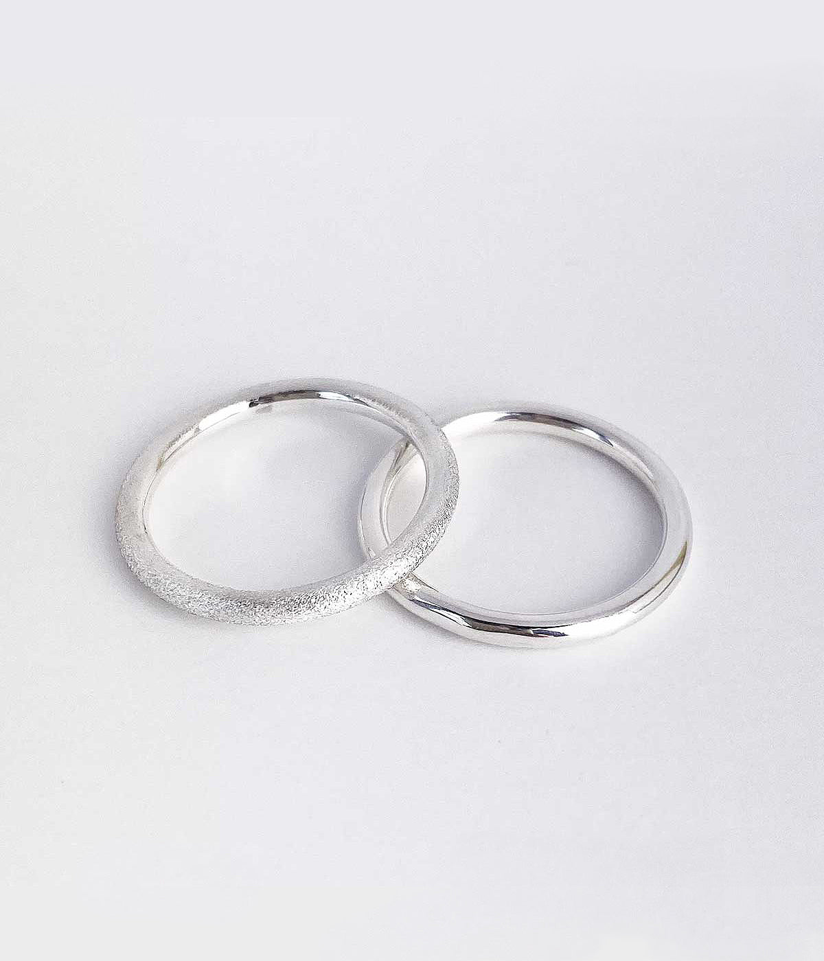 Mila Combo Thin Silberring, Frost | 925 Silber